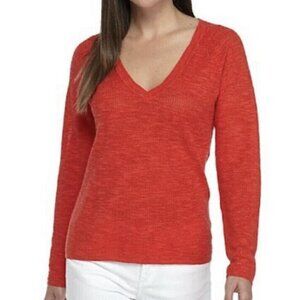 Eileen Fisher Organic Linen and Cotton Blend V-Neck Sweater, size XL